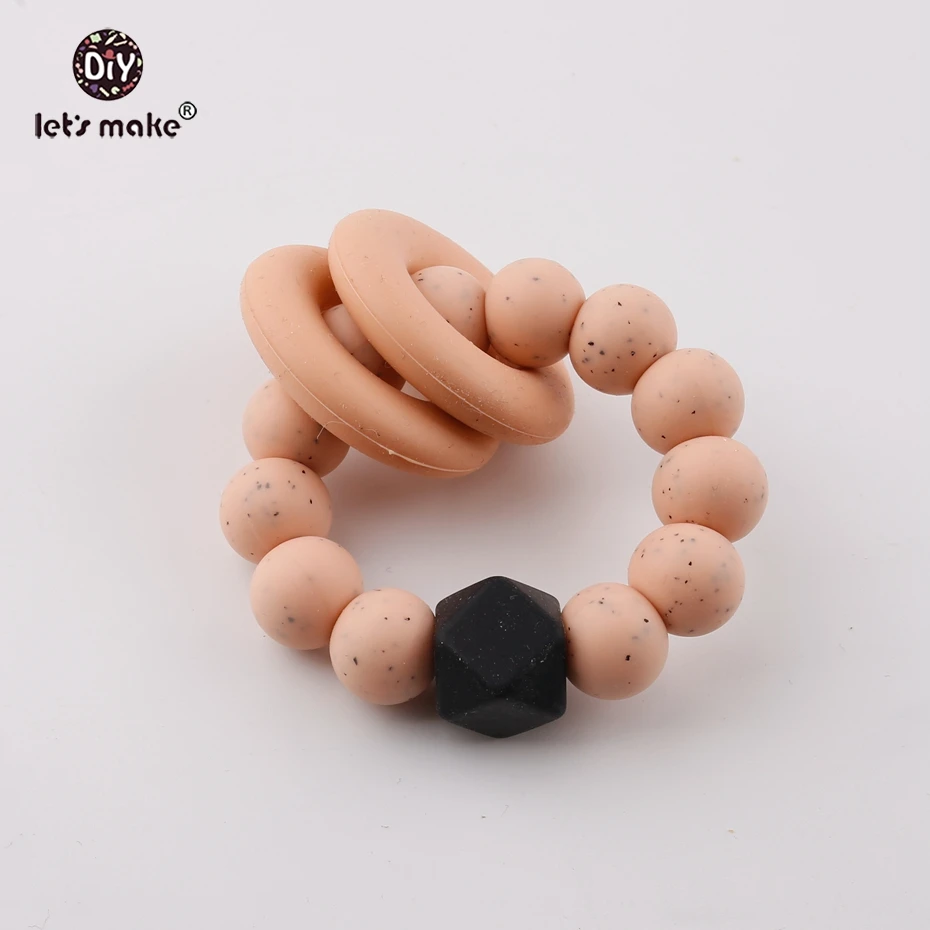 

Let's make Silicone Teething Accessories Bracelet With Hex Food Grade Beads Circle DIY Nursing Jewelry Baby Dental Care Bracelet