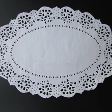 6,5*9 дюймов овальные эллипс белые кружевные бумажные салфетки рождественские вечерние украшения коврик Doileys для торта печенья