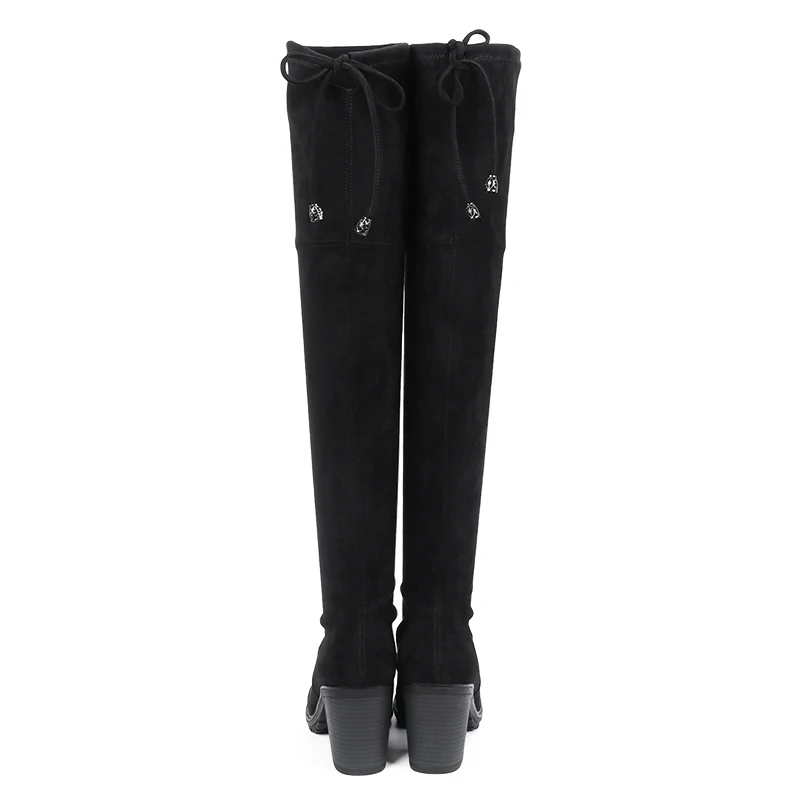 AIMEIGAO Faux Suede Over The Knee Boots High Heels Thigh high Women Boots Comfort Square Heels Plus Size Platform Woman Shoes