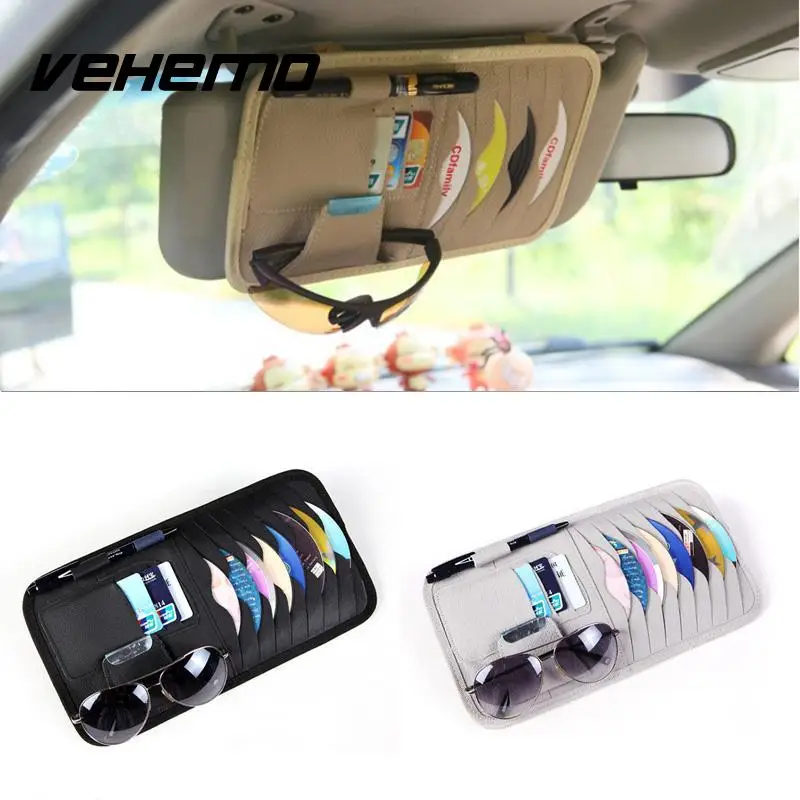 Vehemo Multifunction Auto Car Vehicle Sun Visor Leather CD Card Wallet