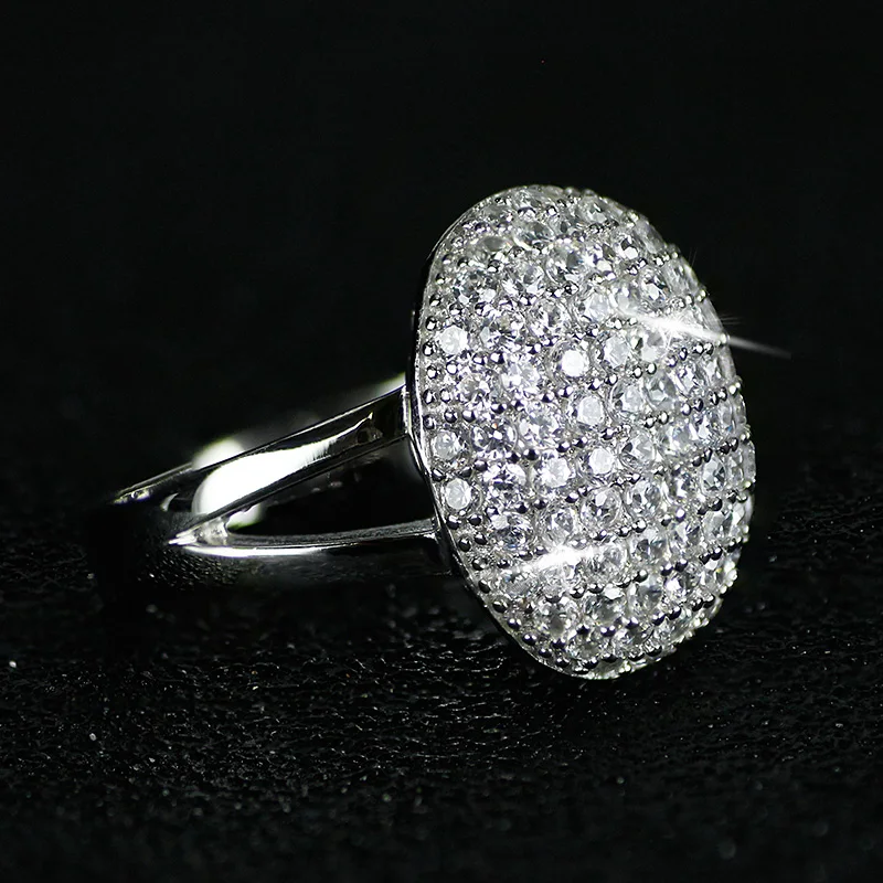 Online 2019 nueva llegada anillo de Plata de Ley 925 auténtica de lujo de boda de compromiso para mujeres 88 Uds joyas de piedras personalizado LR103S