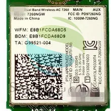 Двухдиапазонная Wireless-AC7260 7260NGW 7260NGWAC 7260AC NGFF 867 Мбит/с BT4.0 wifi Wlan карта