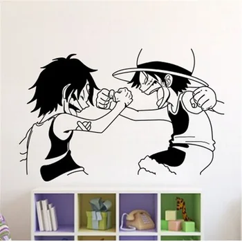

Cartoon One Piece Wall Sticker Luffy Japanese Cartoon Anime Boys Mural Wall Decal Kids Bedroom Home Decoration