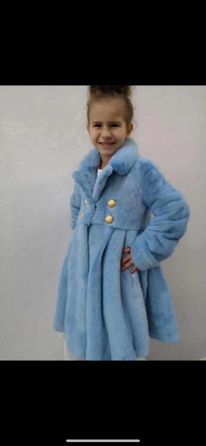 

2019 newest beatiful real mink fur kids coat dress