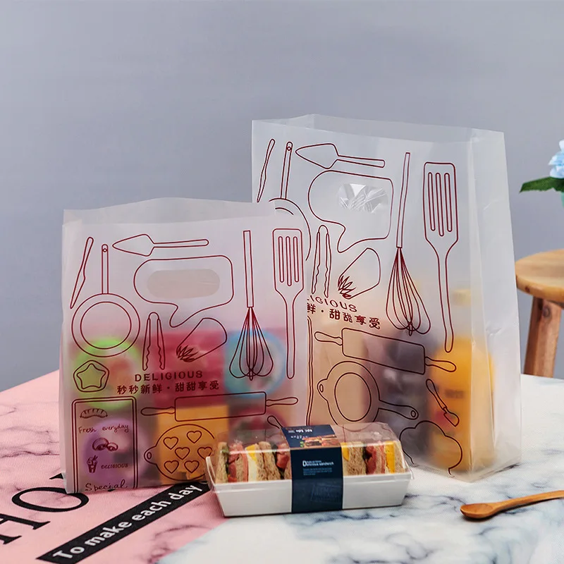 50 шт. хлебная сумка Пищевая упаковка сумки для печенья десертные тосты Прозрачные полиэтиленовые пакеты