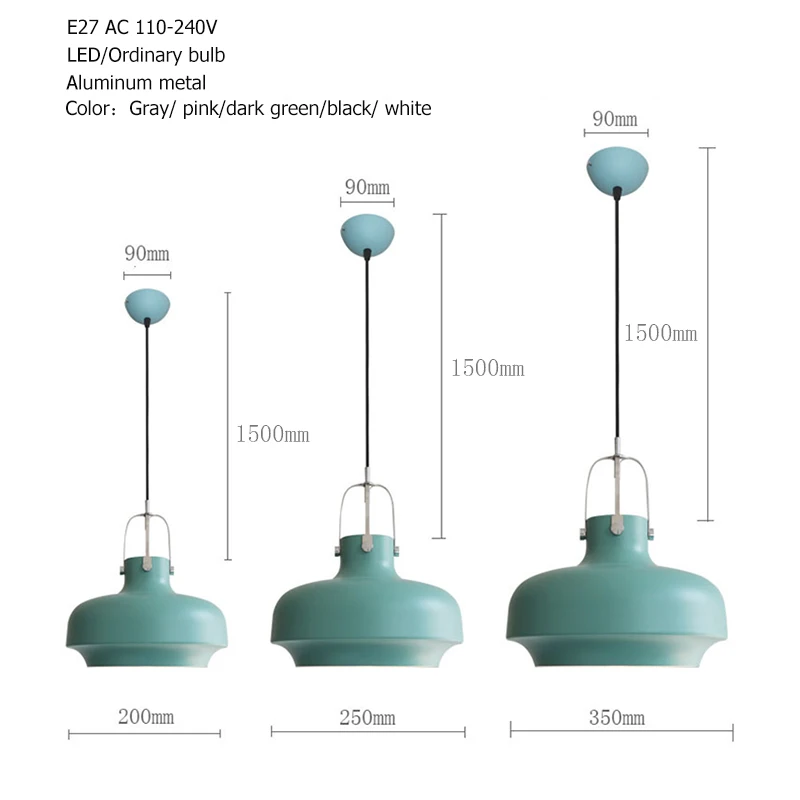 5 цветов современный Лофт скандинавский алюминиевый подвесной светильник Lamparas светильник E27 светодиодный подвесной светильник для кухни спальни гостиной