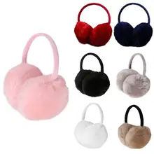 Зимние наушники с имитацией кроличьего меха, женские меховые наушники, большие плюшевые наушники