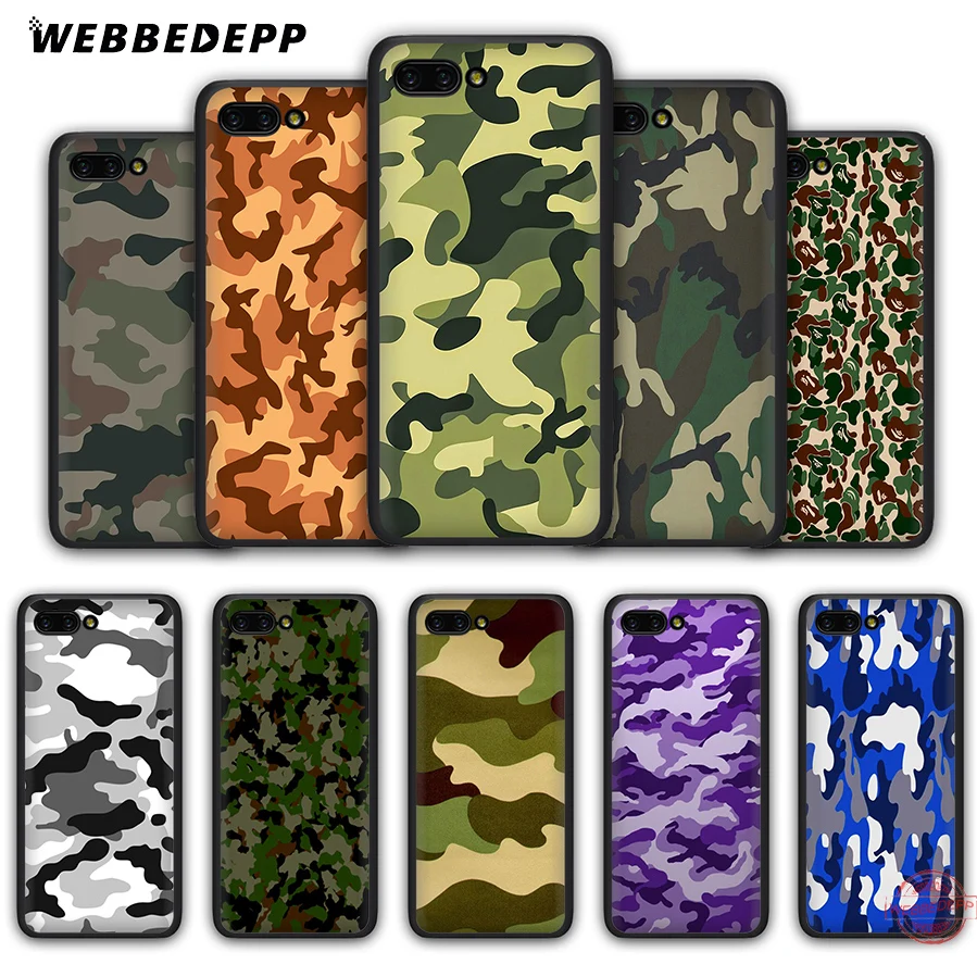 

WEBBEDEPP Camouflage Pattern Camo Army Soft Case for Honor 20 10 9 9X 8 Lite 8C 8X 7X 7C 7A 3GB 6A Pro View 20