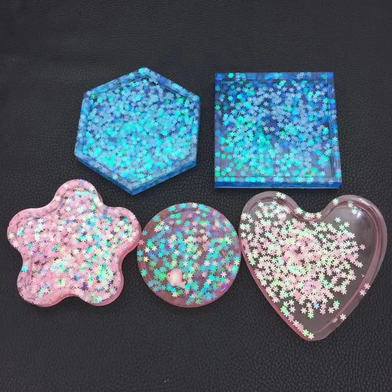 

Silicone Mold DIY Cup Pad Water Cup Mat Holder Epoxy Resin Crafts Molds Handmade Charms Jewelry Gifts Floral Shape Geometric