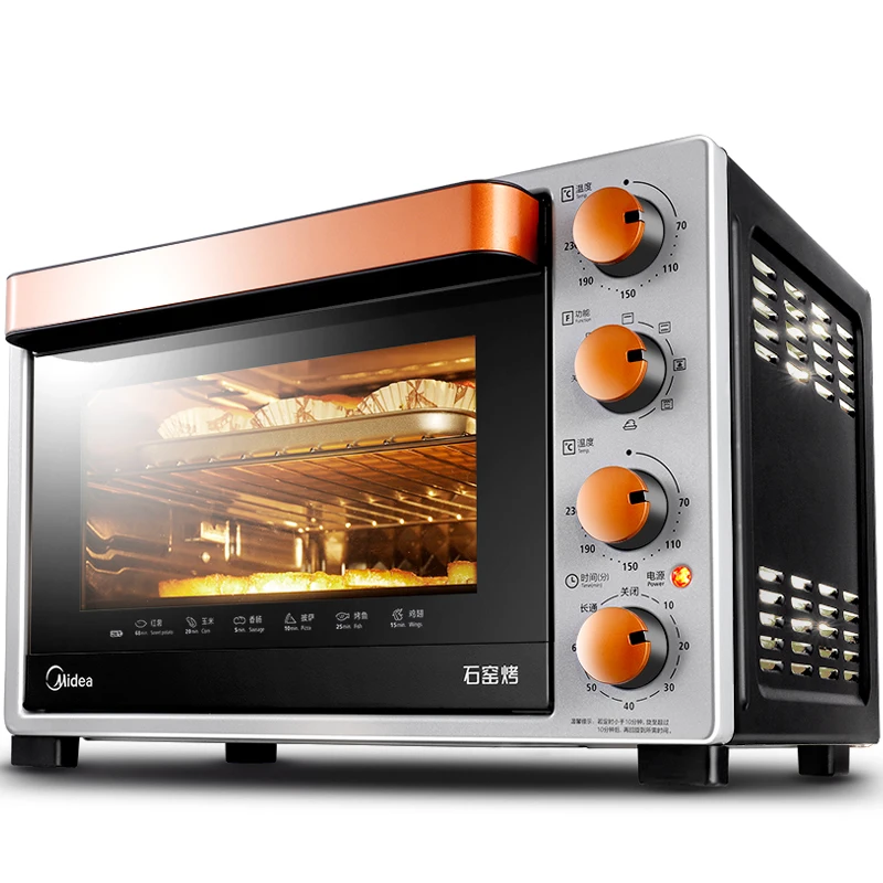 

32L Large Capacity Single Kiln Roasted Electric Oven for Home Baking Cake Pizza Meat Multifunctional Oven with Rotating Grill