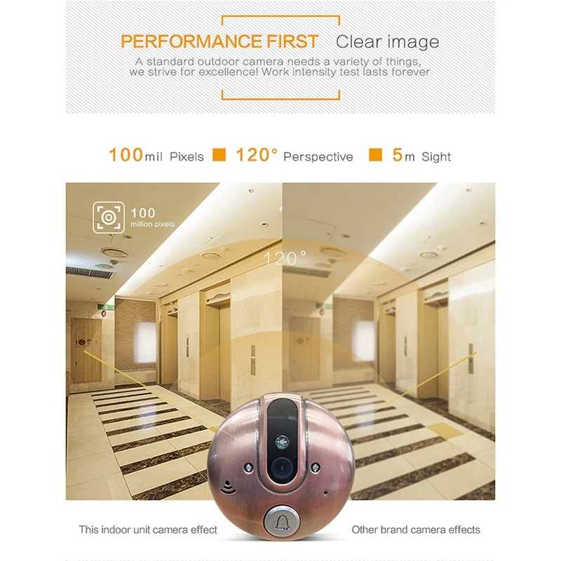 4,3 дюймовый ЖК-дисплей цветной экран видео-глаз двери просмотра ИК ночного видения Визуальный дверной глазок камера фото/видео цифровой дверной звонок Cam