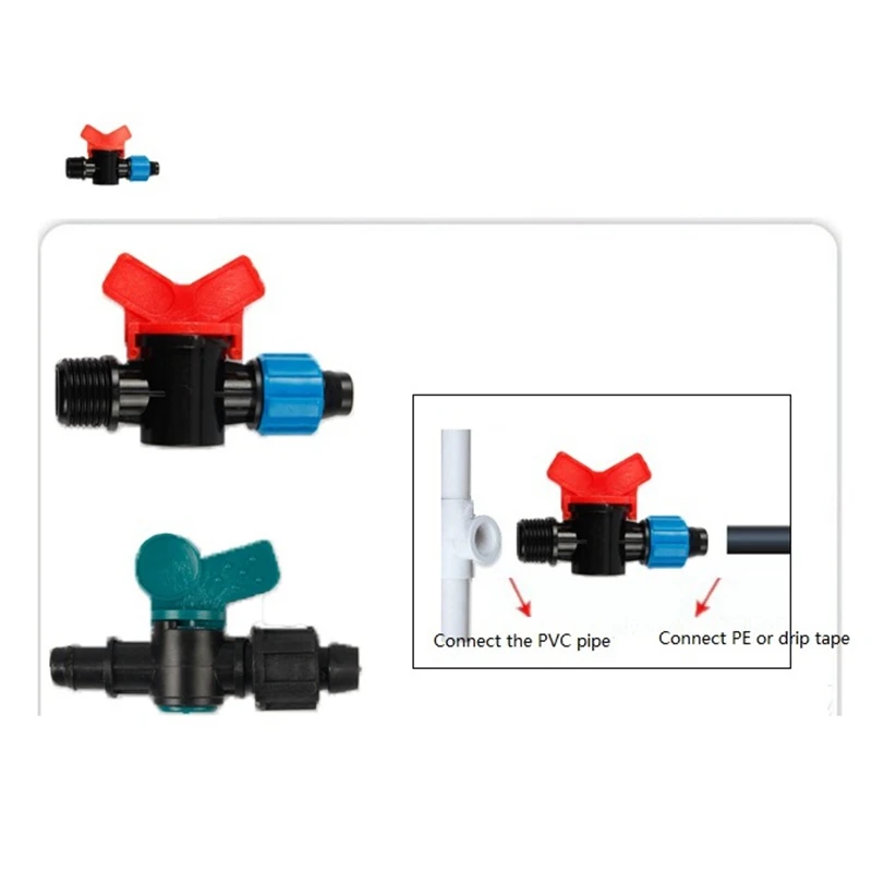 5 шт. 16 видов капельного орошения ленты шаровые клапаны 1/" резьба 16 мм 20 мм 25 мм с колючими соединителями