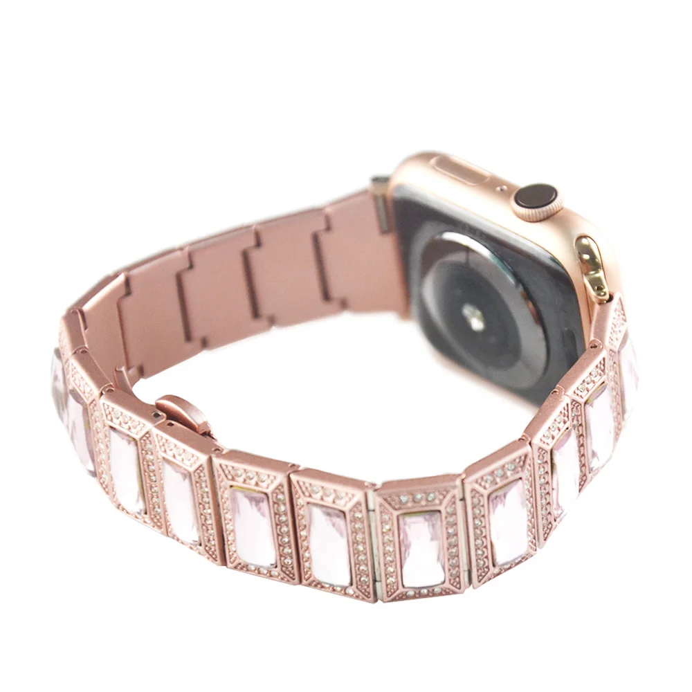 

2018 New Design Women/Girls Fashionable Bracelet for Apple Watch Band Series 5 4 3 2 1 Diamond Jewel Metal Strap 40/44/38/42mm