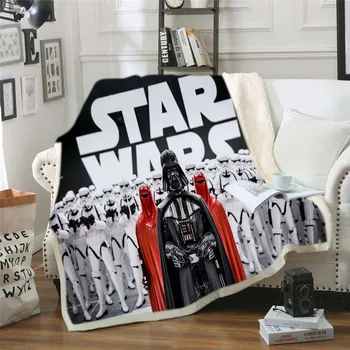 

Star Wars Member 3D Print Sherpa Blanket Couch Quilt Cover Youth Bedding Velvet Plush Fleece Throw Blanket Bedspread for Boys