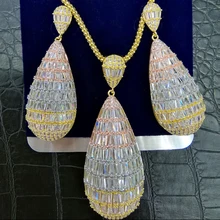 SISCATHY Charms 2PCS Waterdrop Necklace/Earrings Jewelry Sets For Women Luxury Full CZ Cubic Zircon Party Weddings Jewelry Sets цена SISCATHY Charms 2PCS Waterdrop Necklace/Earrings Jewelry Sets For Women Luxury Full CZ Cubic Zircon Party Weddings Jewelry Sets цены онлайн