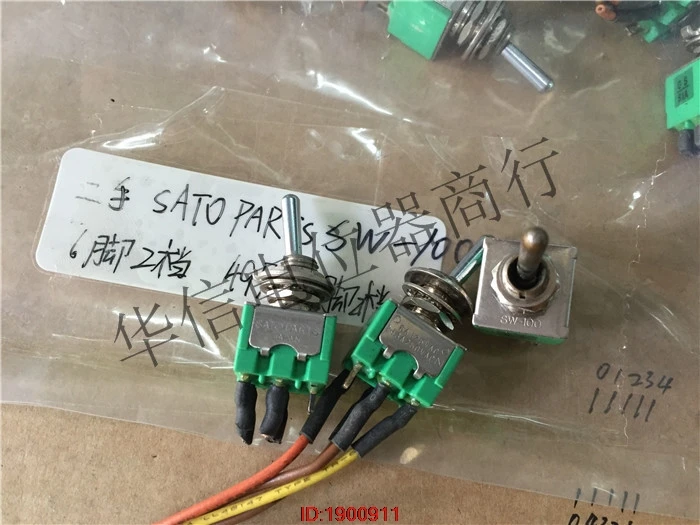 

1pcs/lot Used Japan SATOPARTS SW-100 ON-ON 6-pin 2-position toggle switch 6A125VAC