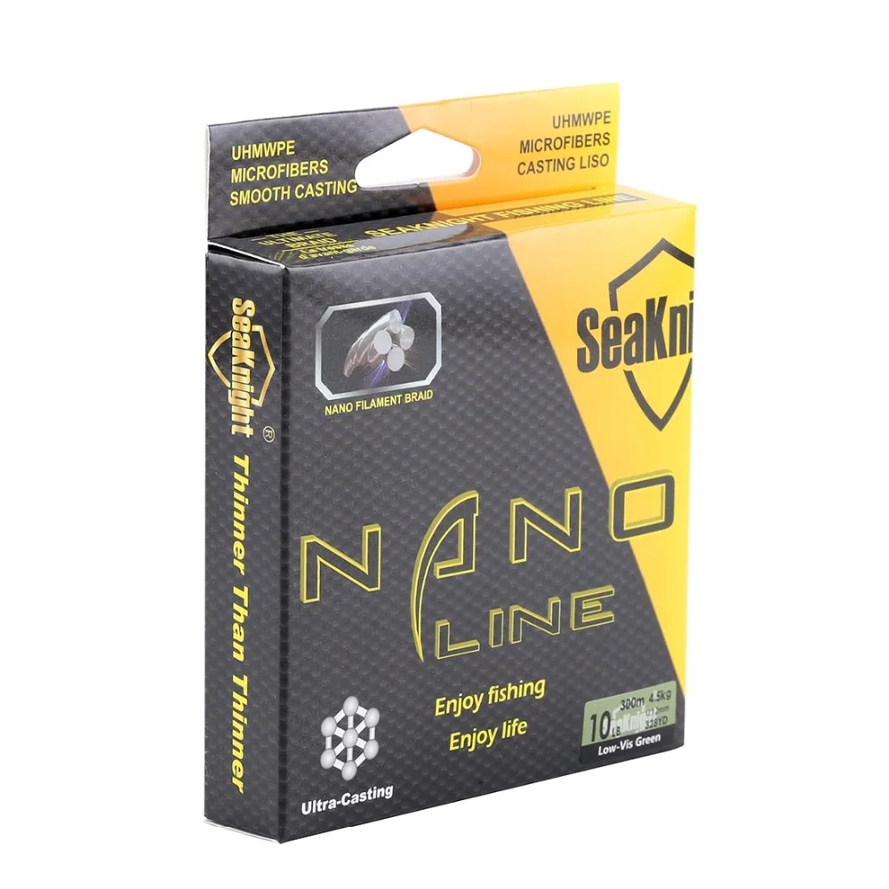 Леска плетеная рыболовная SeaKnight NANO 4 нити 300 м 330 ярдов 10lb 0 07 12 мм|Рыболовные лески| |