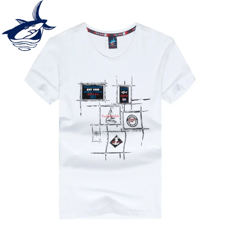Tace Shark Yachting Club Mens Tee Shirt Summer Jersey Brand Clothing