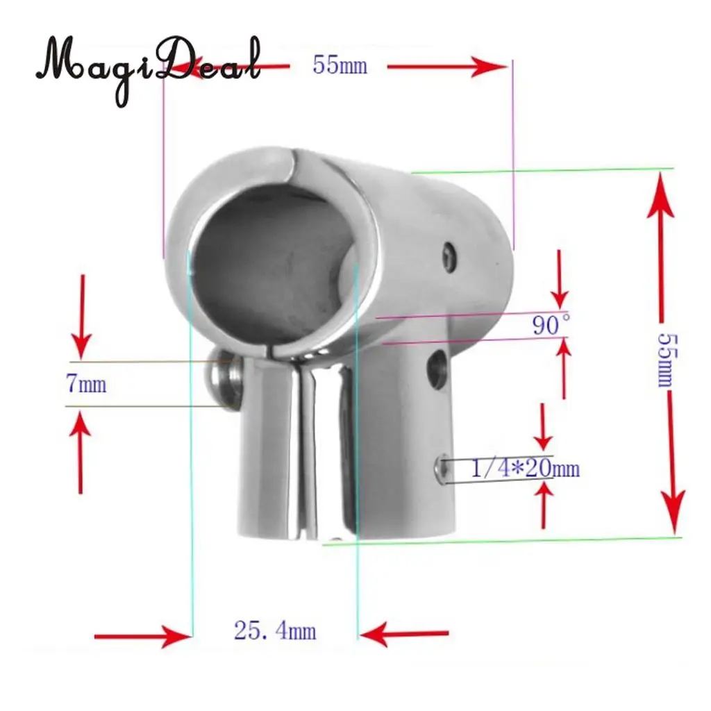 MagiDeal 25 мм поручень для лодки 90 градусов тройник 3-316 нержавеющая сталь для плоской рыбалки каноэ каяк лодка яхта