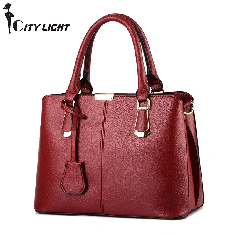 Женская сумка из искусственной кожи, брендовая сумка, дамская сумочка, дамские вечерние сумки, одноцветные женские сумки-мессенджеры, модная сумка для путешествий - Цвет: wine red