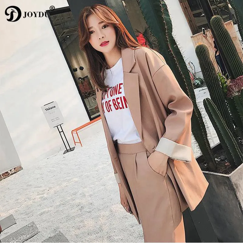

JOYDU Brief Women Blazers And Jackets 2018 New Autumn Fashion Chic Pants Suit Two Piece Sets Office Blazer Suit blaser Jacket