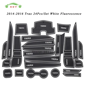 

For Chevrolet TRAX 2014-2016 Car Gate Slot Mat Rubber Anti-slip Door Pad Auto Cup Holder Mat Decoration Car Interior Accessories