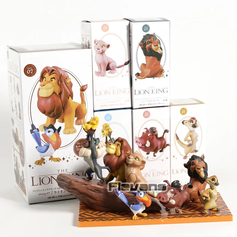 

WCF Story 07 The Lion King Simba Mufasa Pumbaa Scar Rafiki Timon PVC Figures Toys 6pcs/set