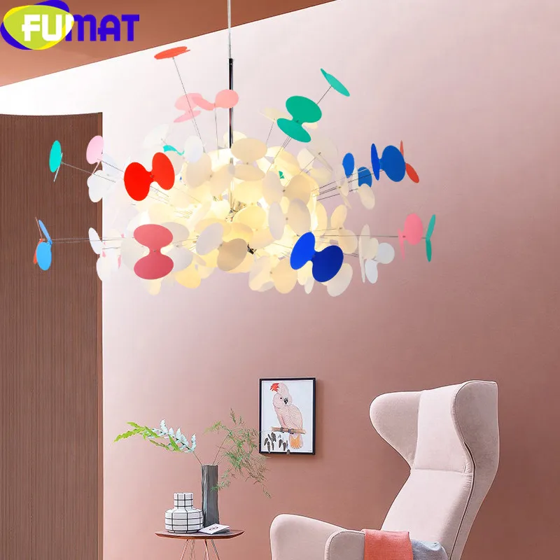 

FUMAT PVC Colorful Pendant Lights Modern Indoor Lighting Fixtures for Living Room Bedroom Dinning Room Hanging Lampara Lights