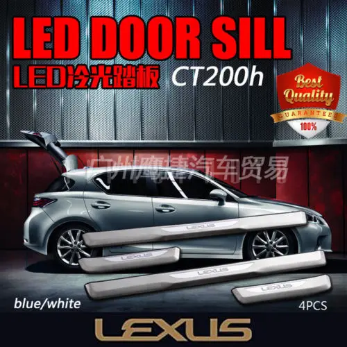 

LED Door Sill Scuff Plate Step Protector For LEXUS CT200h 2014-2018 Blue light