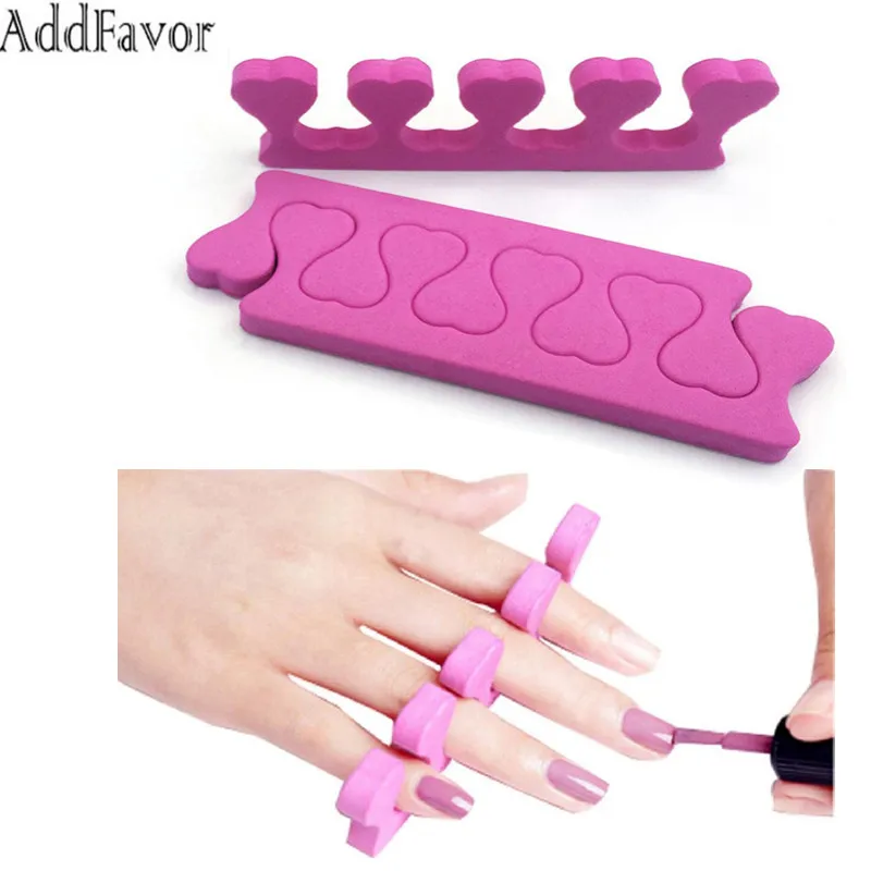 Addfavor 10pcs Sponge Toe Finger Separator Nail Art Manicure Pedicure