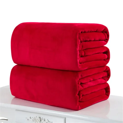Горячее предложение, мягкое маленькое супер теплое зимнее теплое микро плюшевое Флисовое одеяло, плед, диван, постельные принадлежности, одеяло для домашних животных - Цвет: Красный