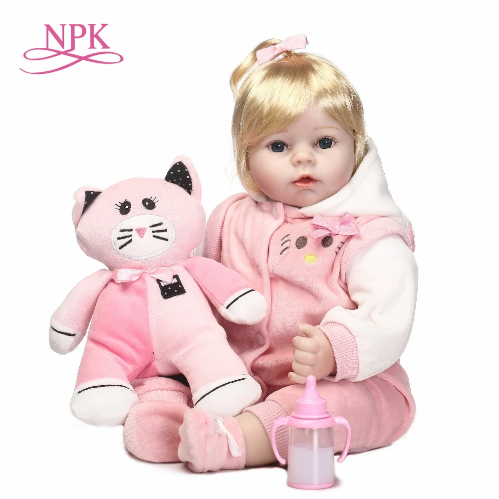 

NPK Adora 46CM Handmade Reborn Silicone Baby Dolls For Girls Lifelike Reborn BeBe Baby Girl bonecas de silicone