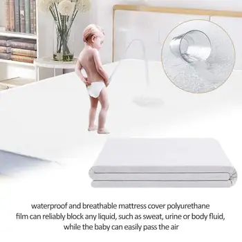 

1PC New Waterproof Bed Cover High Quality Breathable Mattress Protector Fitted Sheet With Elastic Band Mattress Protector Cover