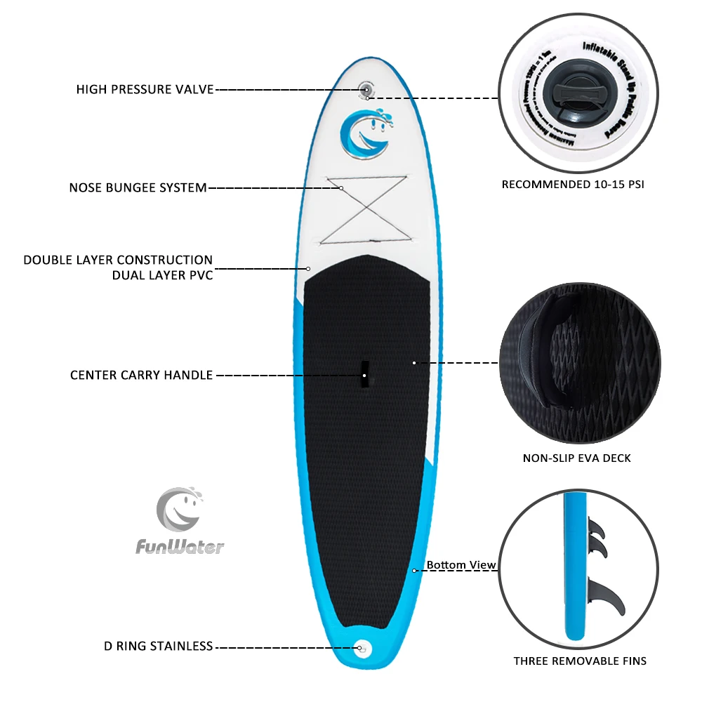 Надувная доска для весла Sup Board набор серфинга на каяке 11'x32 'x6'' с рюкзаком