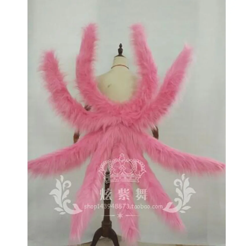 

Anime League The Nine Tail Fox Ahri of Legends Custom Made Orange Wool Tails Cosplay Costume