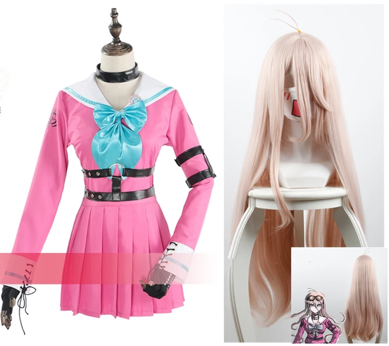 

Japanese anime New Danganronpa V3 Iruma miu cosplay costume with the wig