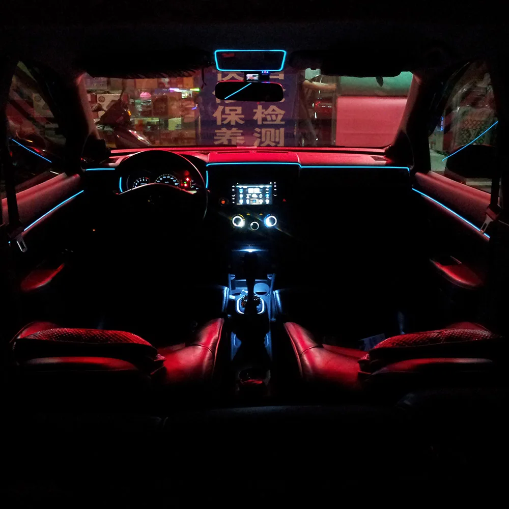 

EL Wire Flexible Neon Interior refit light clamping-edge Car Decorate With Cigarette lighter Drive 2meter