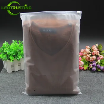

Leotrusting 50pcs 160mic Both Sides Frosted Garment Zipper Bag Clothes Toys Towel Travel Item Package Bag Clothing Storage Bag