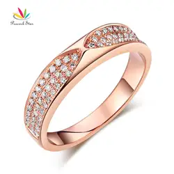 Павлин звезда 14 К розовое золото свадебные Юбилей Band Ring 0.31 CT натуральный бриллиантами