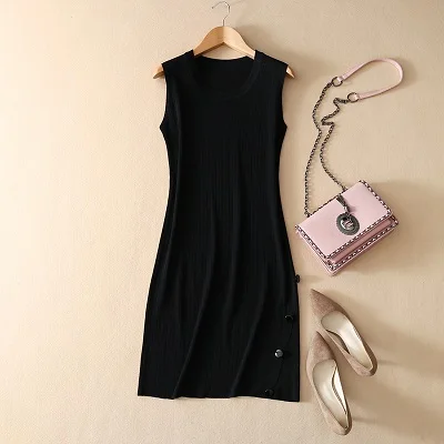 

New women's shoulderless strap cashmere fashion comfortable dress wool sexy high quality spring and summer style