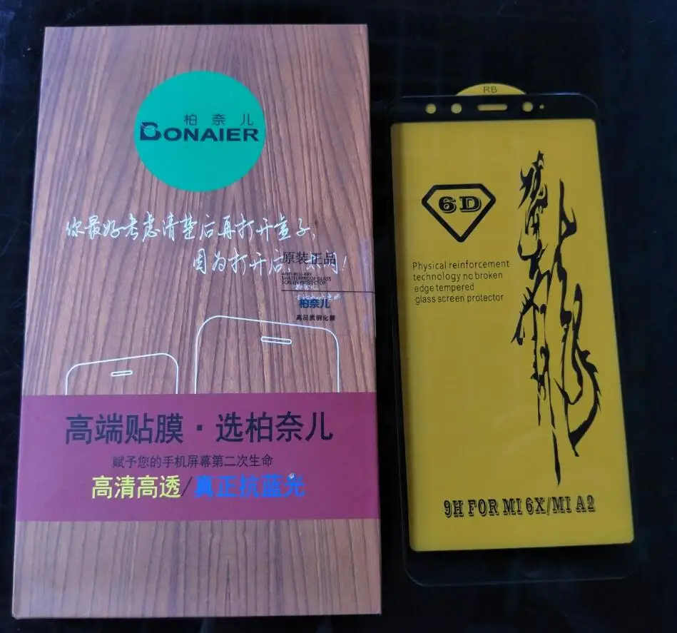 Bonaier 2.5D 9H Full Screen &amp Glue Tempered Glass Film for Xiaomi Mi6X Mi 6X MiA2 A2 Protector+Back | Мобильные телефоны и