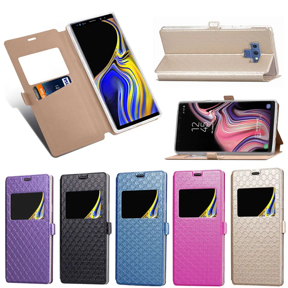 

Note9 Case for Samsung Galaxy Note 9 Luxury Plaid Full Protection Covers Flip Leather Cases Black Stand Cover SM Note-9