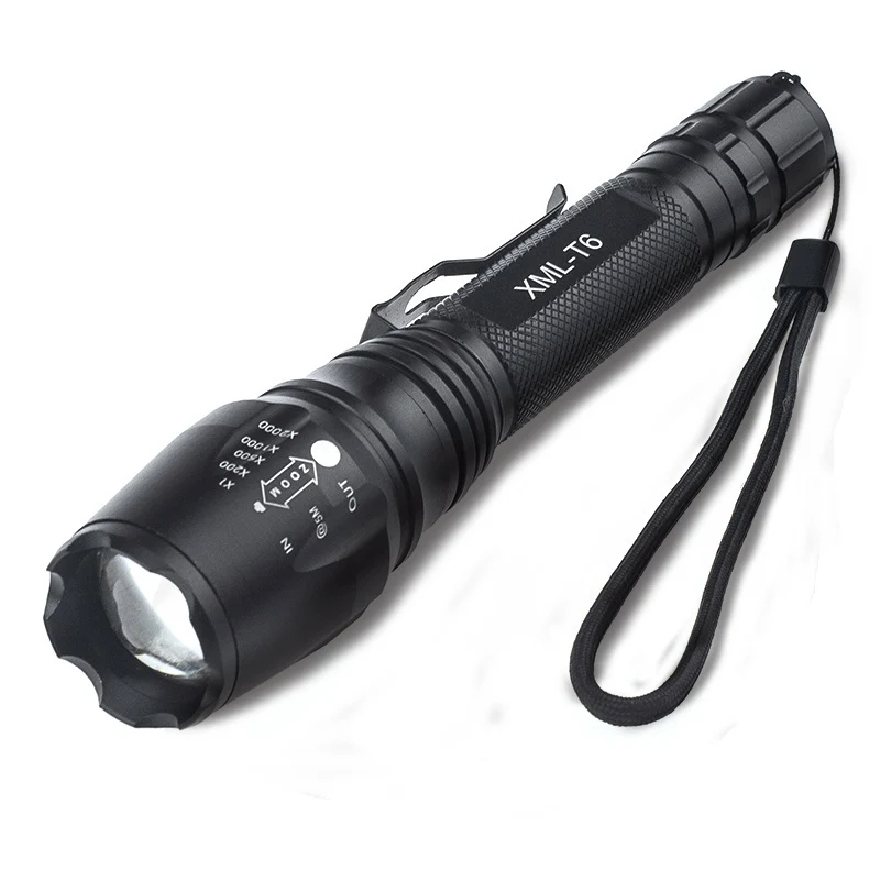 Super Bright Strong Light Zoom 5 Modes LED Flashlight Waterproof 6000
