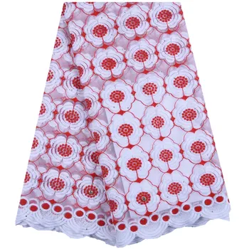 

African Laces Fabrics Embroidered Nigerian Guipure French Cord Lace Fabric High-quality Red African French Net Lace Fabric A1622