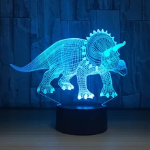 Гербиворные динозавры 3D светодиодный светильник оригинальная Ночная подсветка Иллюзия светодиодный ночник с usb-кабелем День рождения Рождество вечеринка подарок