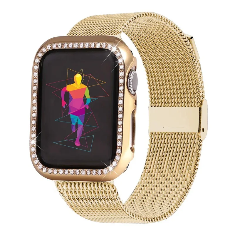 

Compatible for Apple Watch Band 38mm 40mm 42mm 44mm with Screen Protector Case Sports Wristband with case for iwatch 1234