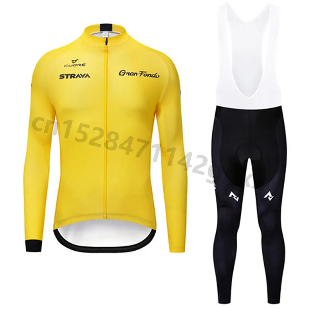 

2019 New Strava cycling jersey pro team Spring Autumn long sleeve Set Quick dry Racing Bicycle Clothing Maillot Ropa Ciclismo 01