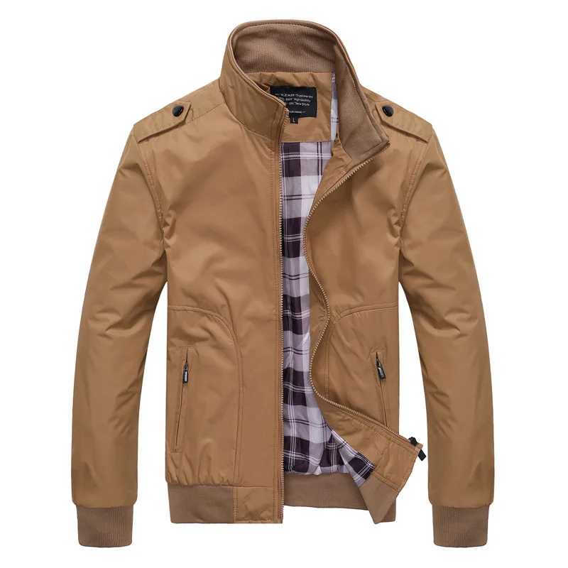 

Drop Shipping Men Bomber Jacket Business Slim Solid Mens Jacket Coat Outerwear AXP162