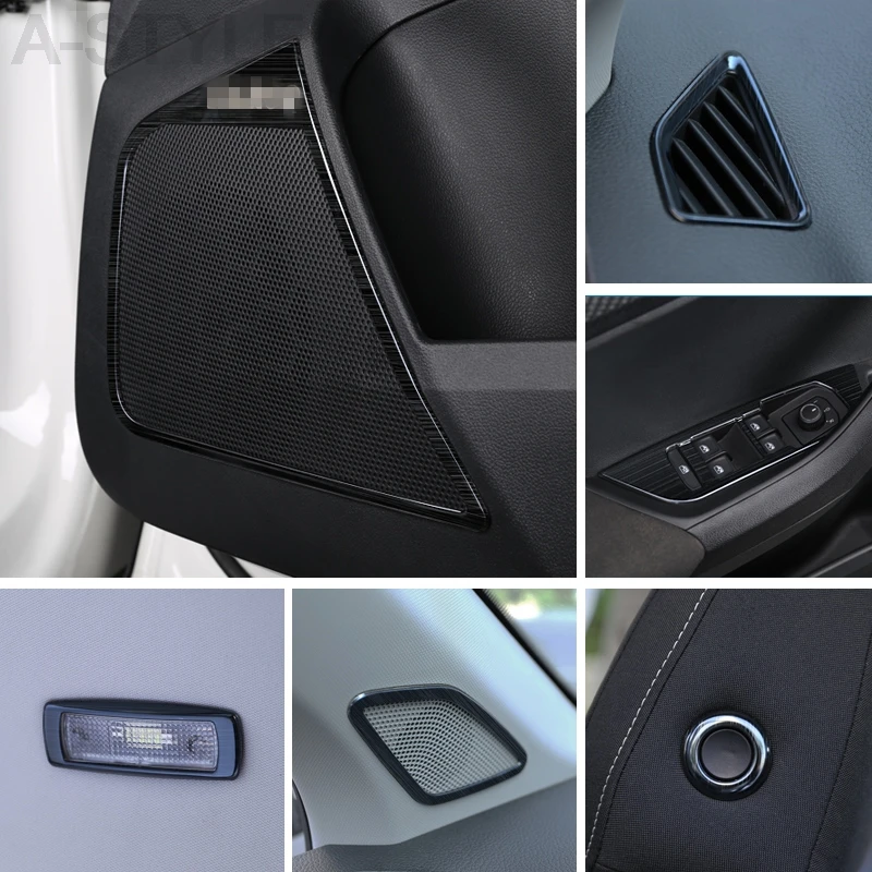 Для SKODA KAROQ 2018 2019 черного цвета автомобильные внутренние полные молдинги отделка