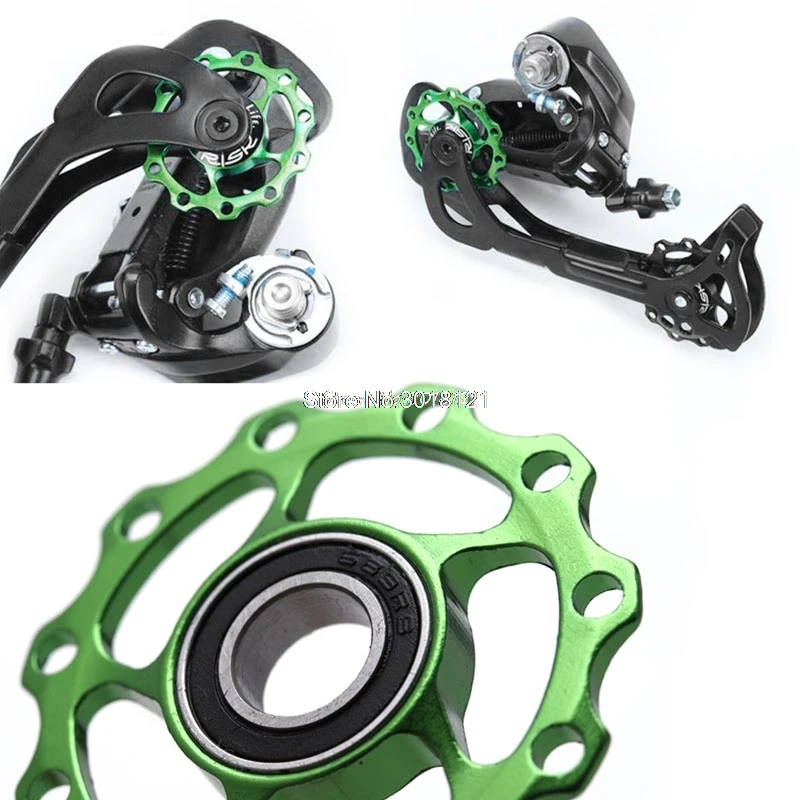 

11T Bike Aluminum MTB Alloy Bearing Jockey Wheel Rear Derailleur Pulleys 4 Colors 'xian Drop ship